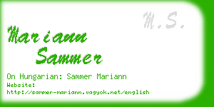 mariann sammer business card